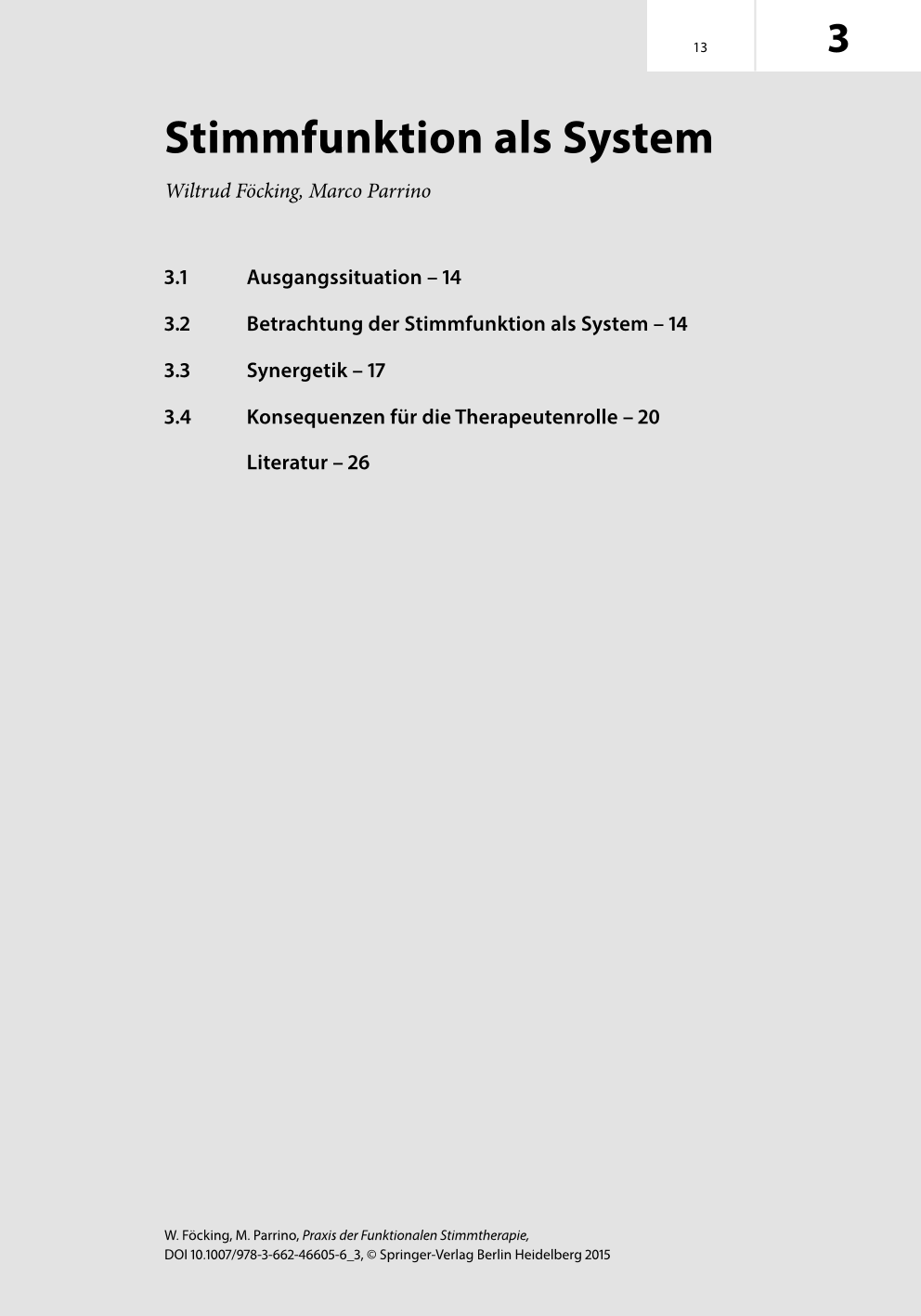 Praxis der Funktionalen Stimmtherapie. Leseprobe. Seite 13.